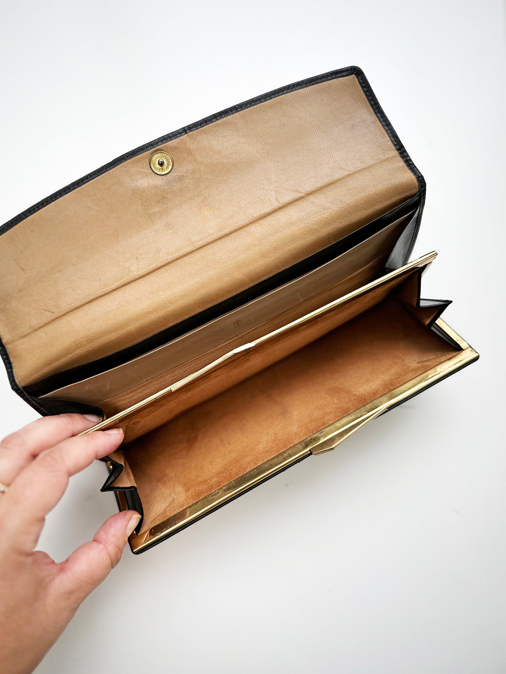 Zwart leren portefeuille