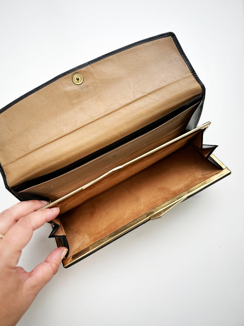 Zwart leren portefeuille