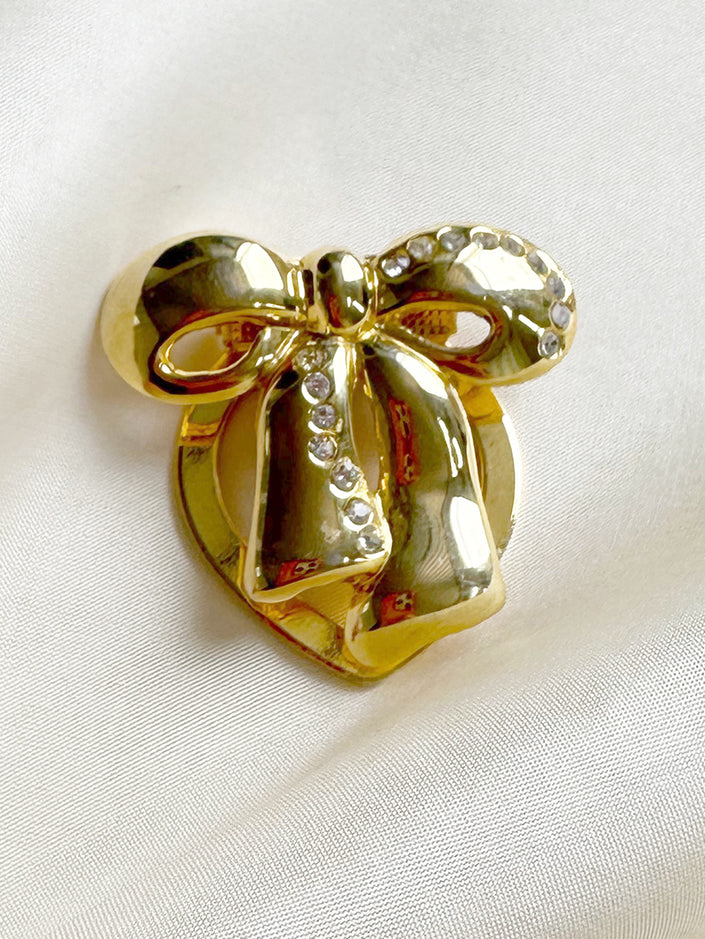 Vergulde strik sjaalclip