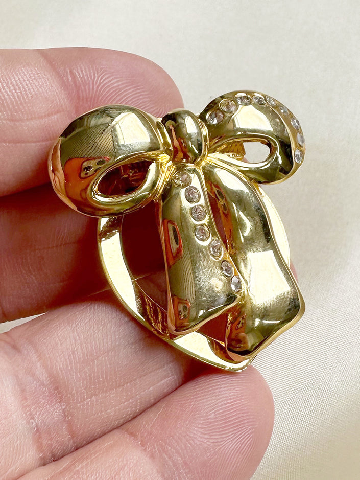 Vergulde strik sjaalclip