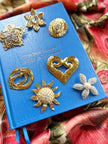 Grote vergulde designer hart broche