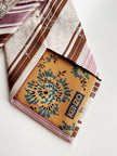 Gestreepte floral designer stropdas