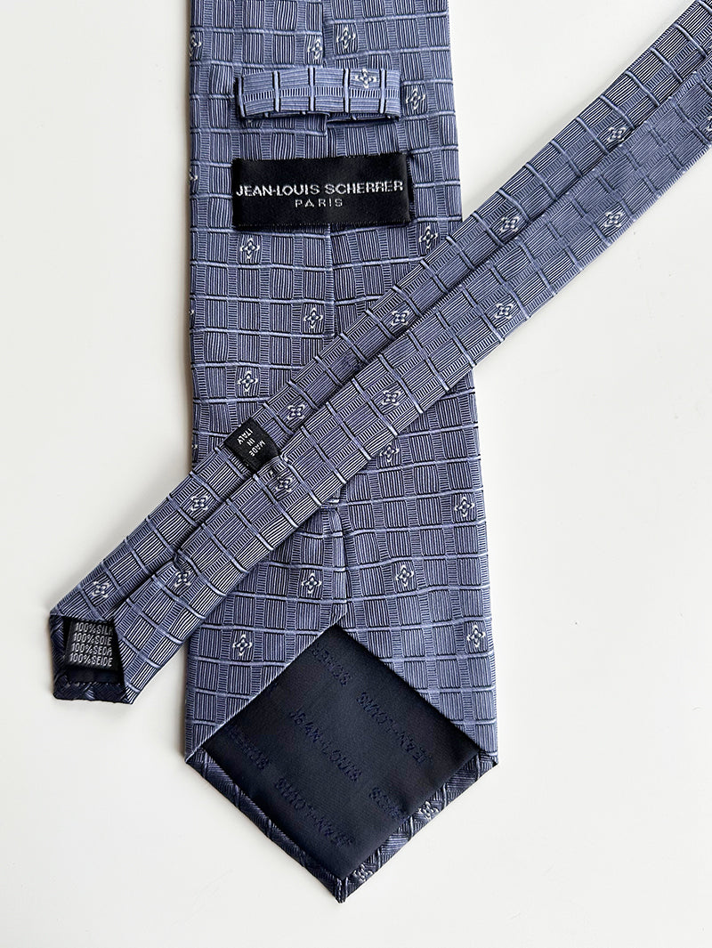 Blauwe zijden designer stropdas