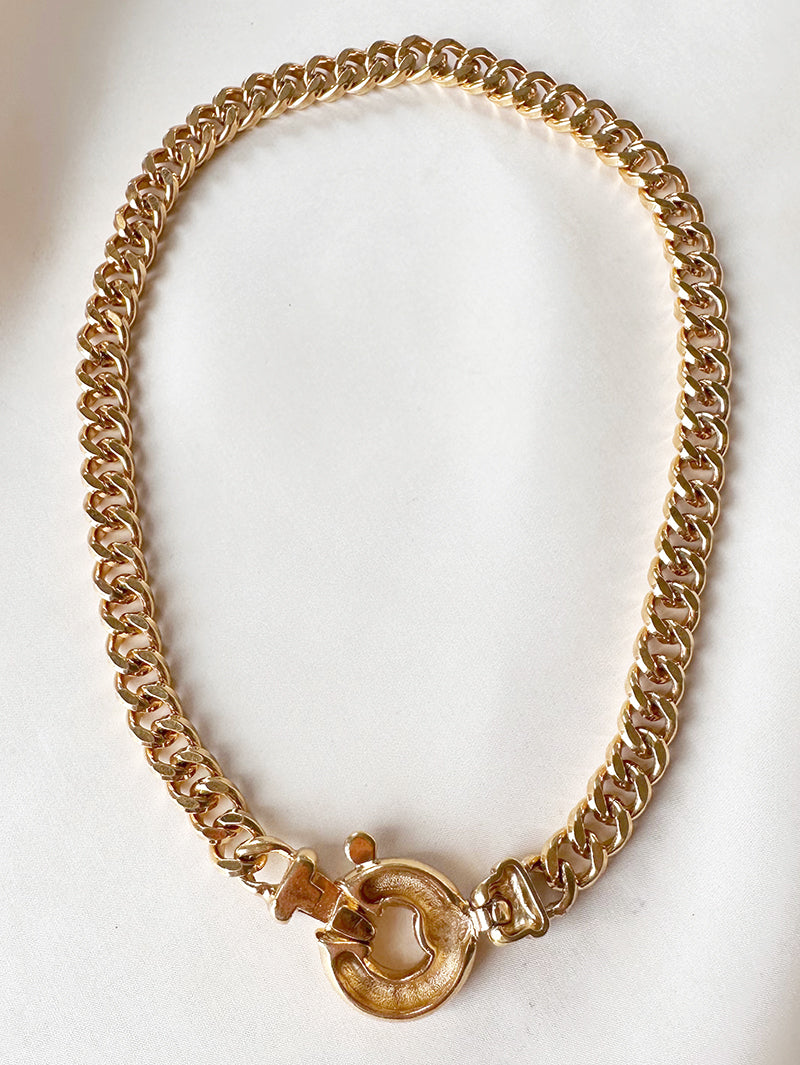 Vergulde chunky designer collier