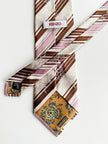 Gestreepte floral designer stropdas