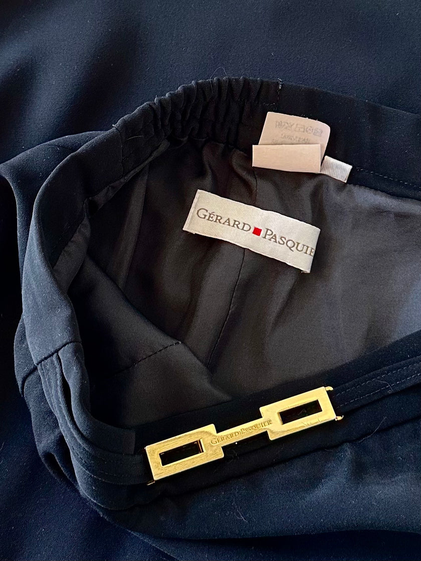 Zwarte gabardine kokerrok