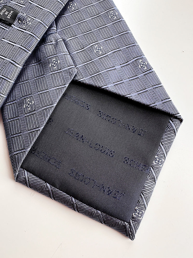 Blauwe zijden designer stropdas