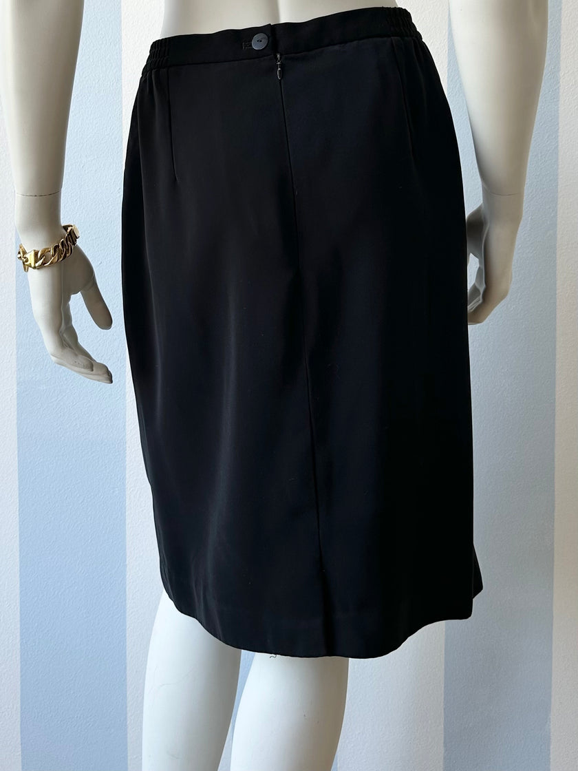 Zwarte gabardine kokerrok