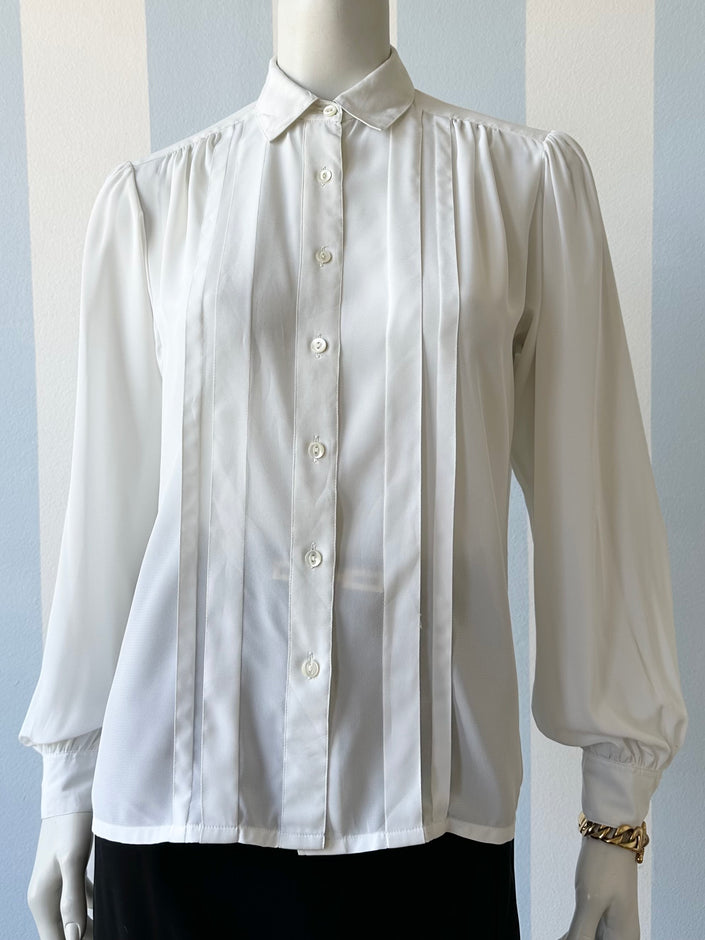 Witte blouse met plooien