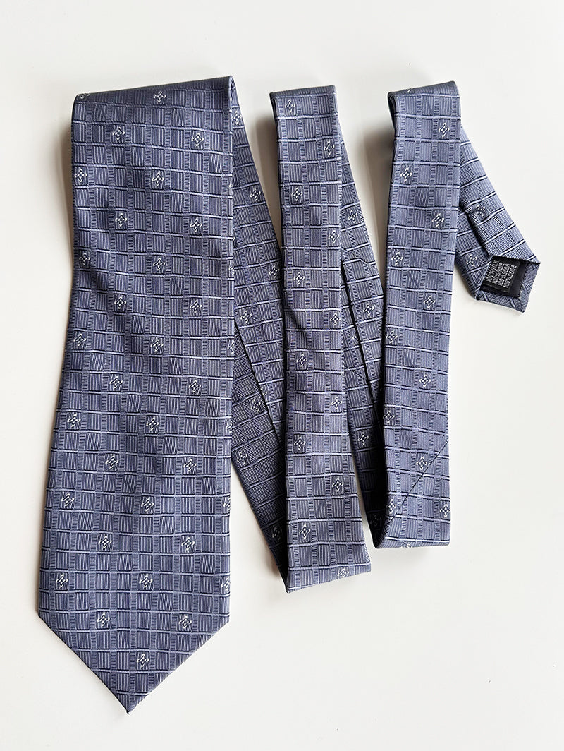 Blauwe zijden designer stropdas