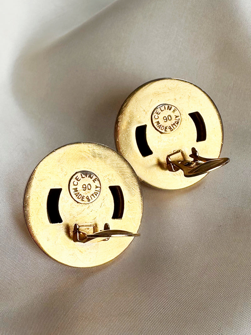 Vergulde designer clip oorbellen