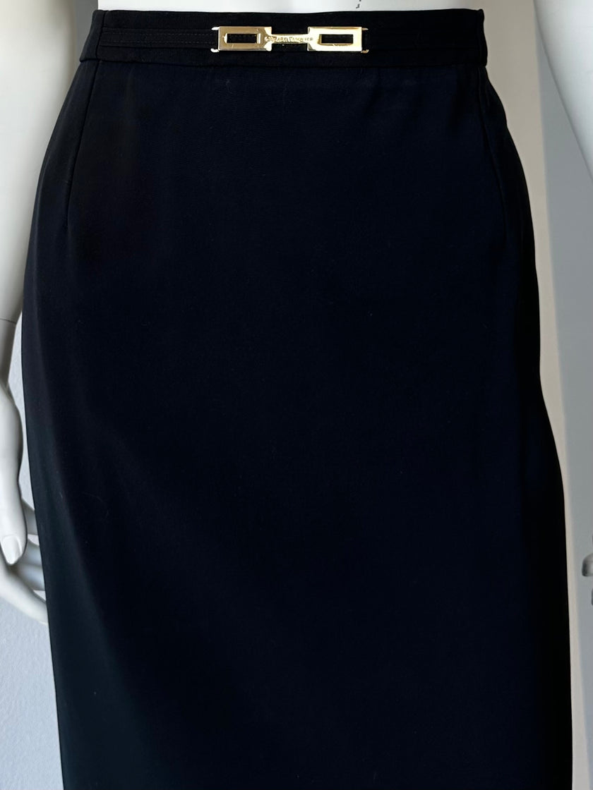 Zwarte gabardine kokerrok