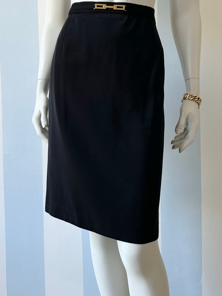 Zwarte gabardine kokerrok