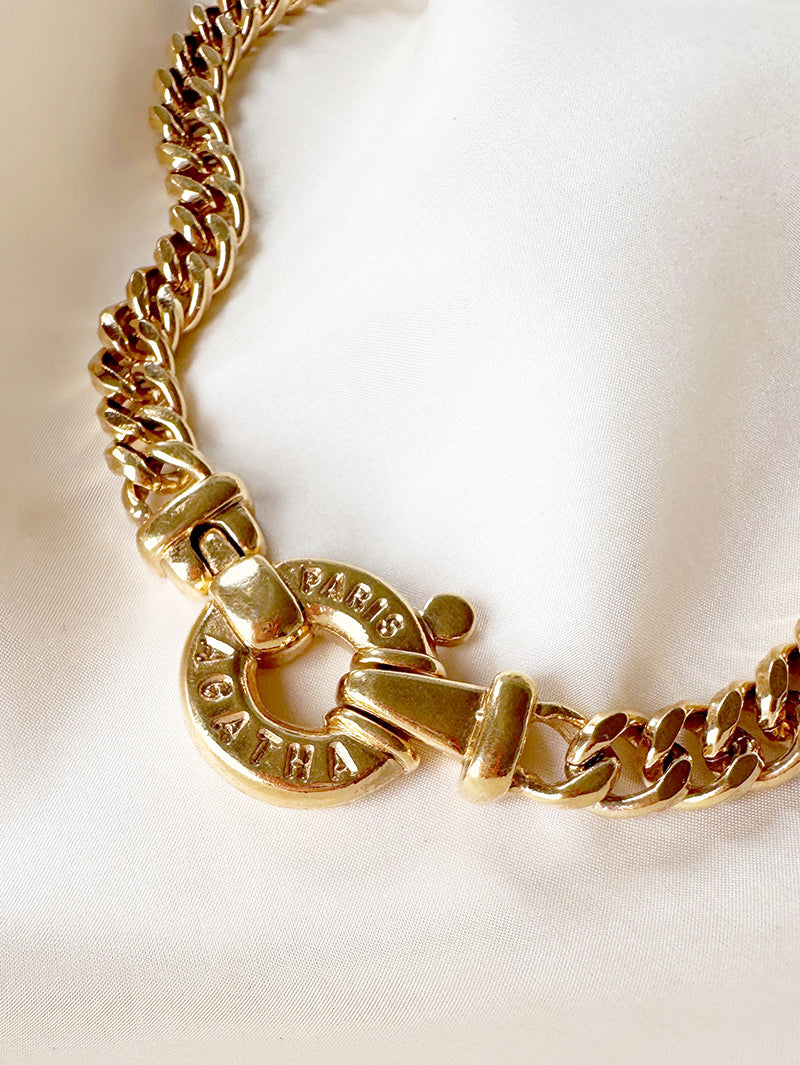 Vergulde chunky designer collier