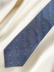 Blauwe zijden designer stropdas