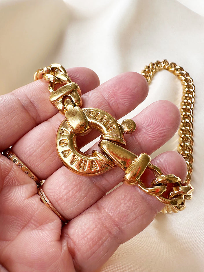 Vergulde chunky designer collier