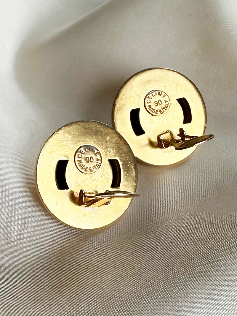 Vergulde designer clip oorbellen