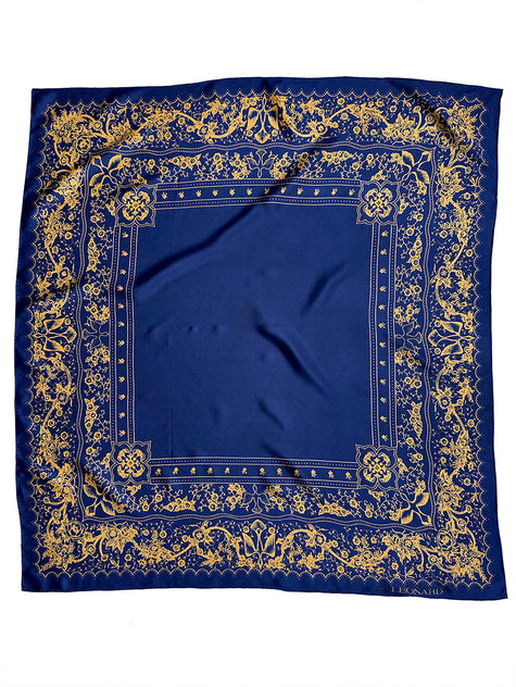 Donkerblauwe designer sjaal