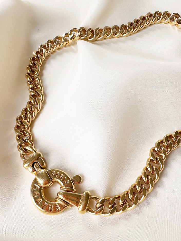 Vergulde chunky designer collier