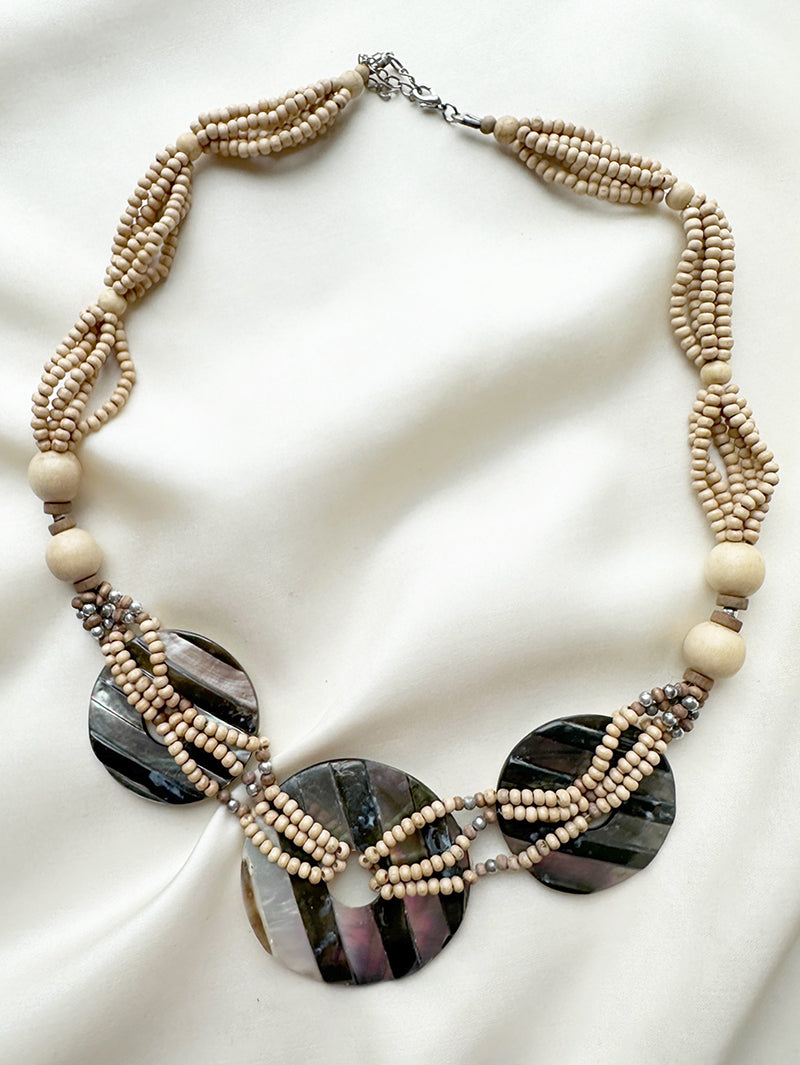 Chunky ketting met parelmoer