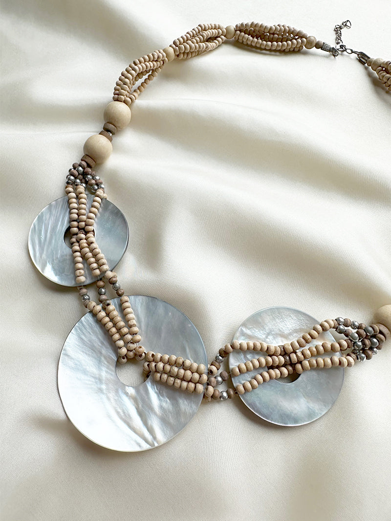 Chunky ketting met parelmoer