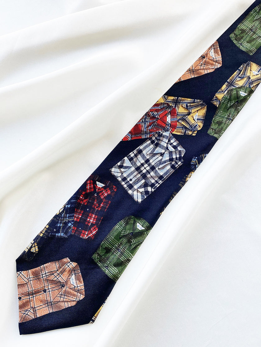 Zijden stropdas met overhemddessin