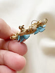 Designer broche/kettinghanger met vergeetmenietjes