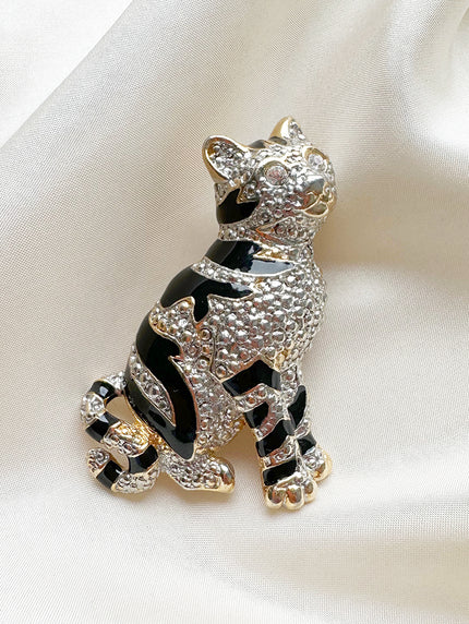 Tijgerpoes broche/kettinghanger