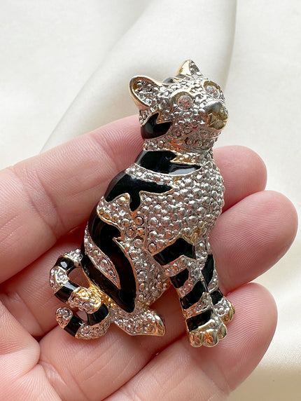 Tijgerpoes broche/kettinghanger