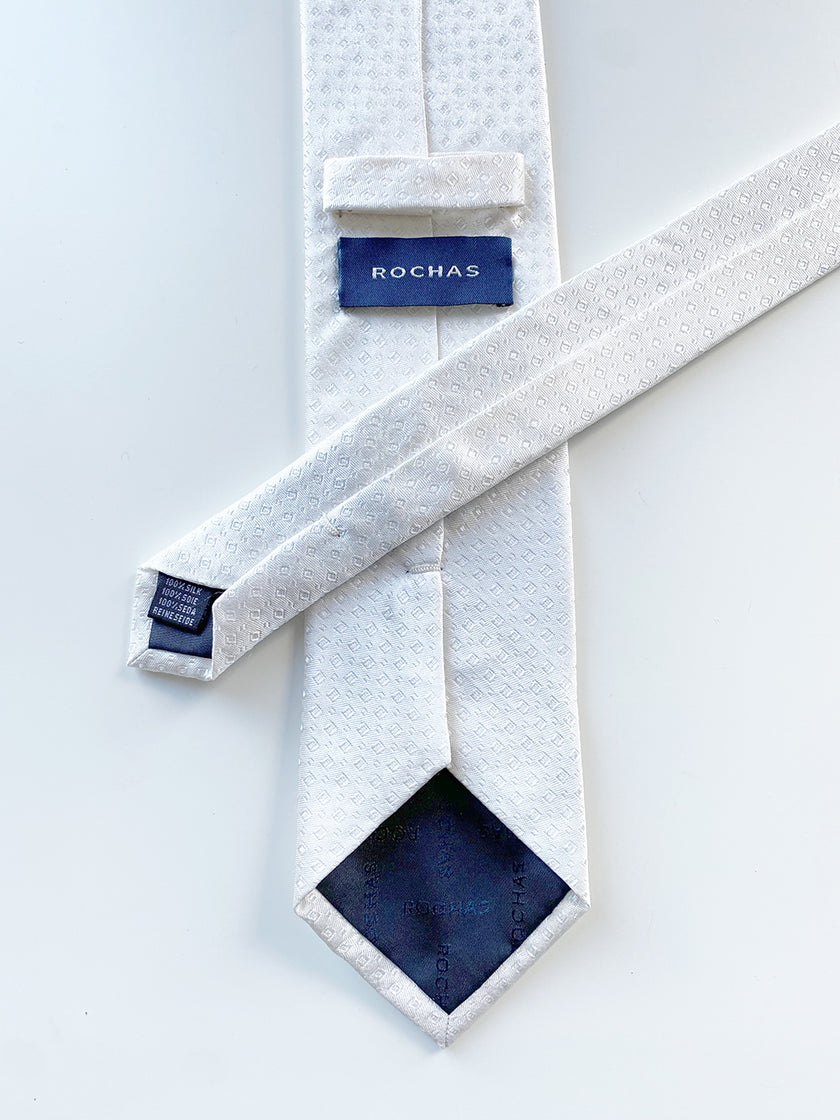 Off-white zijden designer stropdas voor bruidegom