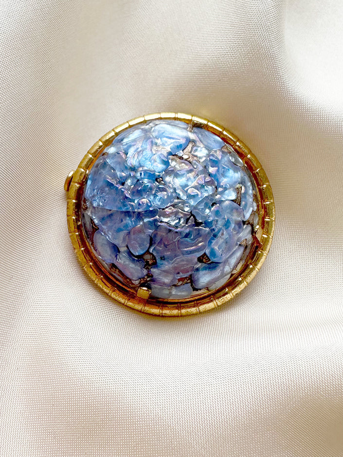 Blauwe broche uit Limoges