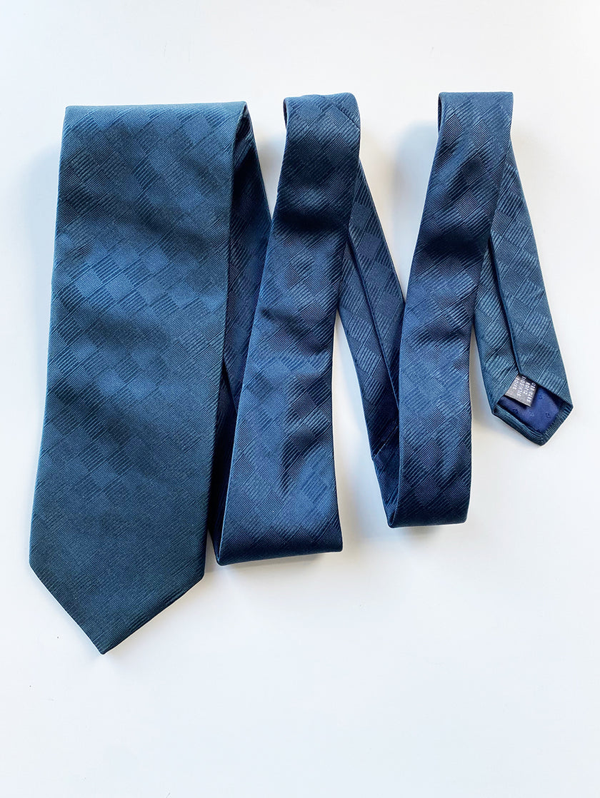 Donkerblauwe zijden stropdas