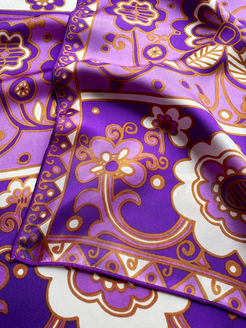 70s lange paarse printsjaal