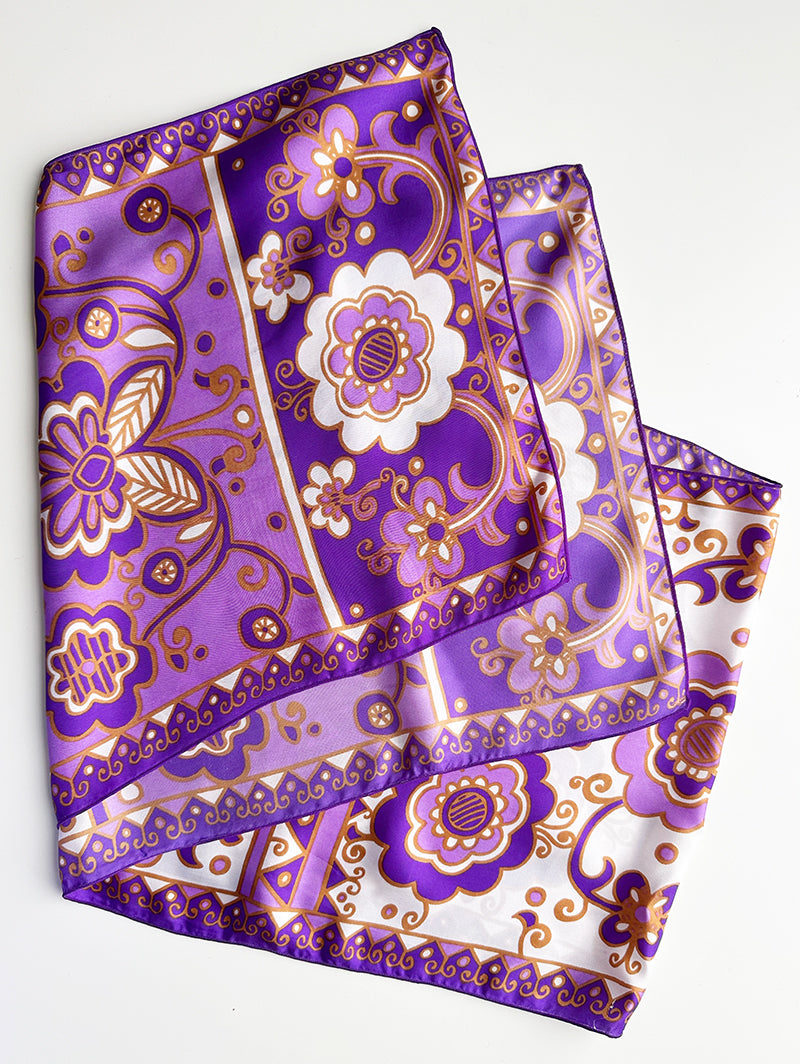 70s lange paarse printsjaal