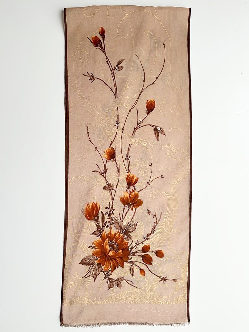 Camel zijden designer sjaal