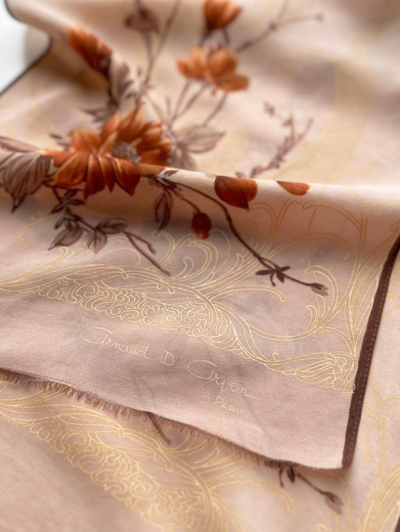 Camel zijden designer sjaal