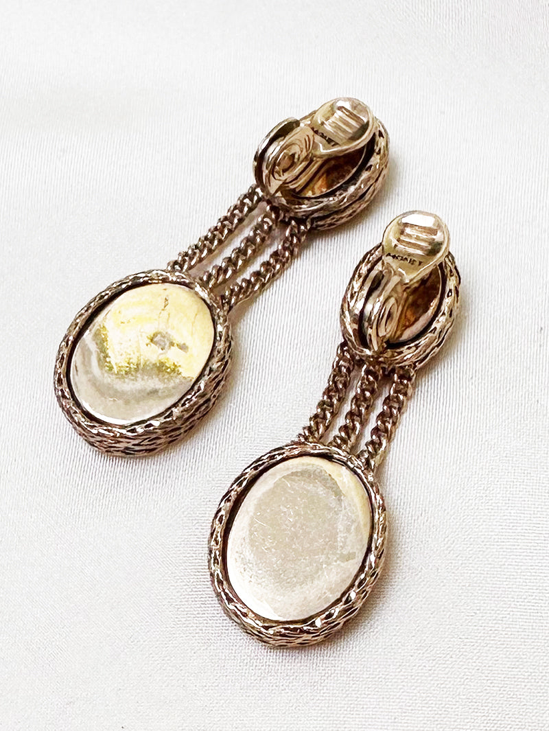 Goud/gele clip oorbellen