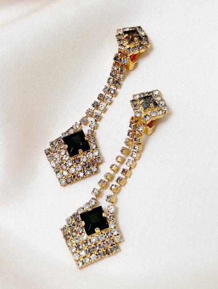 Art deco-stijl clip oorbellen