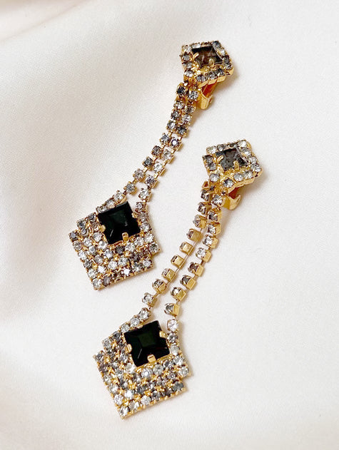 Art deco-stijl clip oorbellen