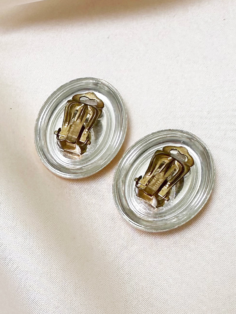 Ovale clip oorbellen