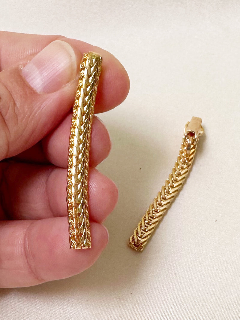 Gouden schakel clip oorbellen