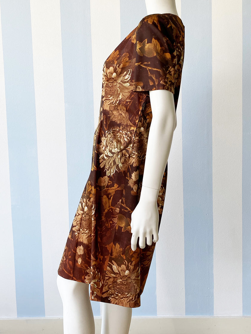 Trevira jurk met dahlia's