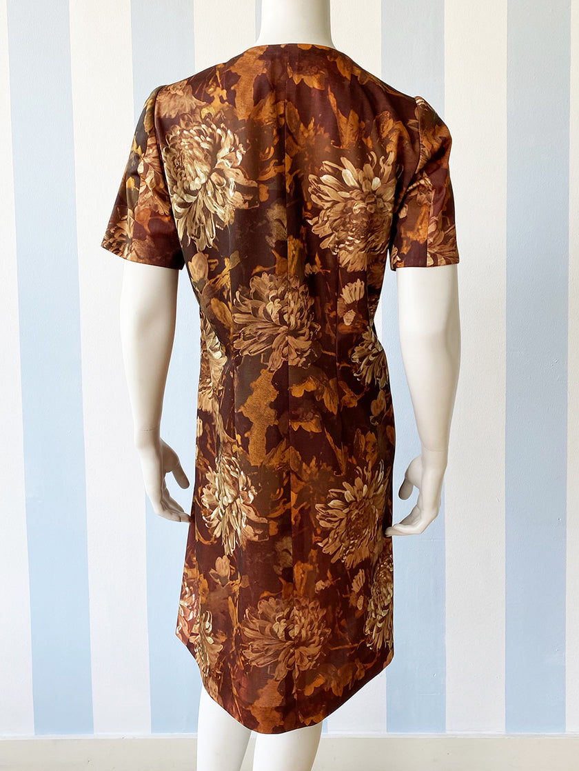 Trevira jurk met dahlia's