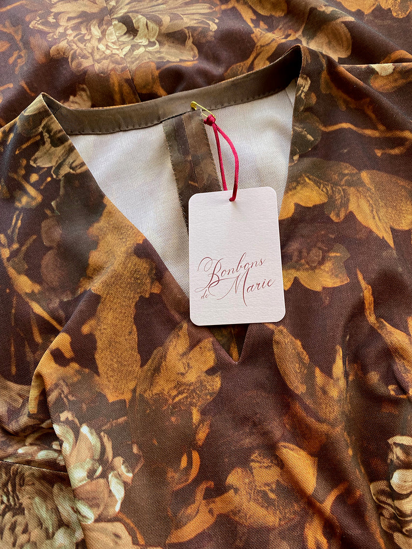 Trevira jurk met dahlia's