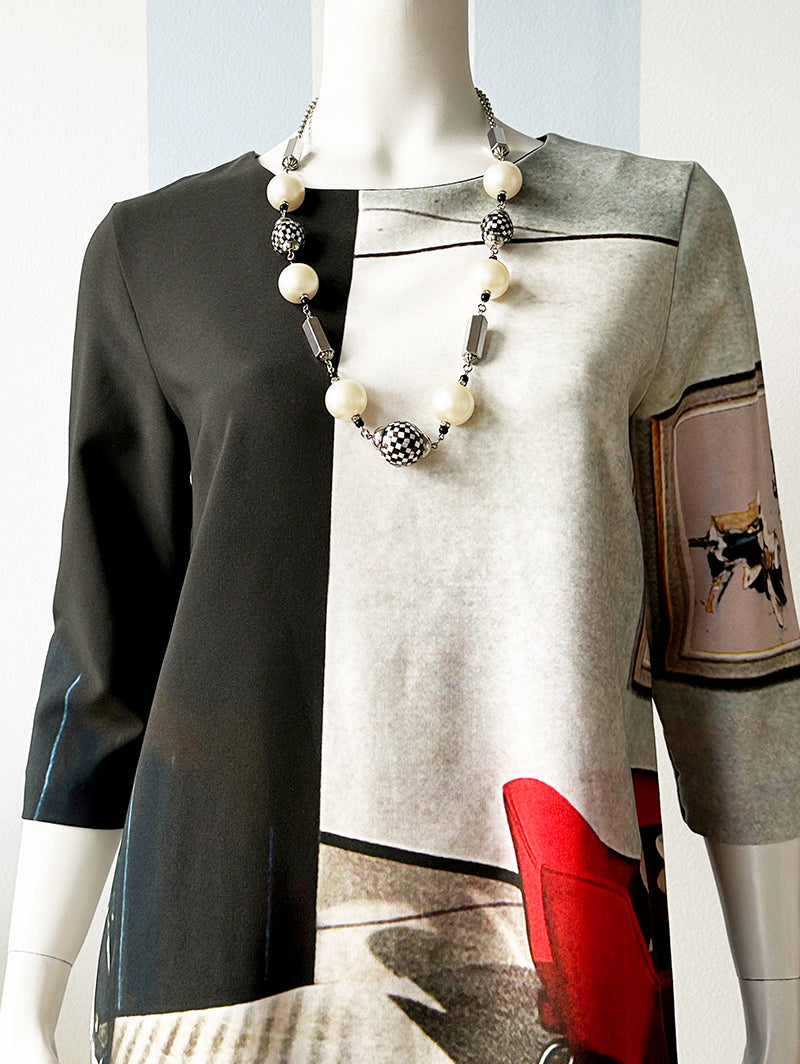 Ketting met faux parels en parelmoer