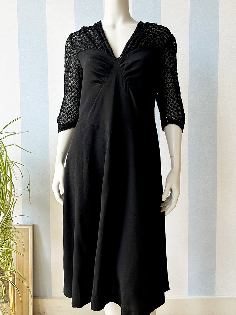 40s zwarte feestjurk