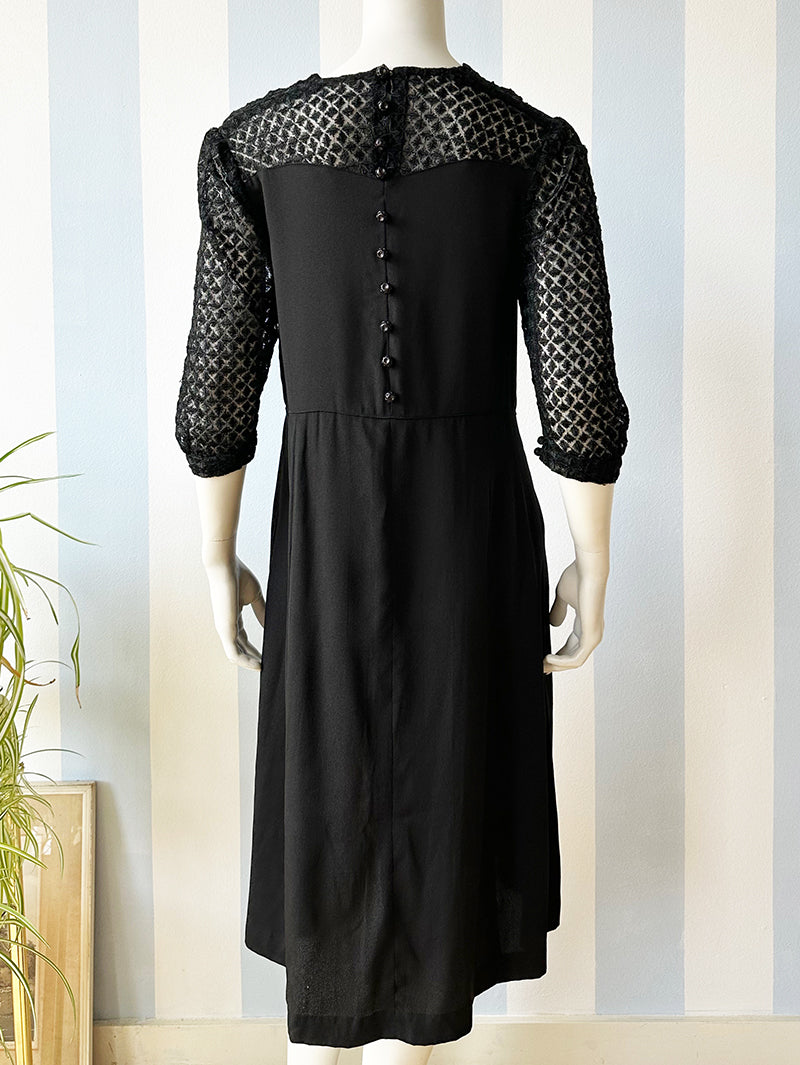 40s zwarte feestjurk