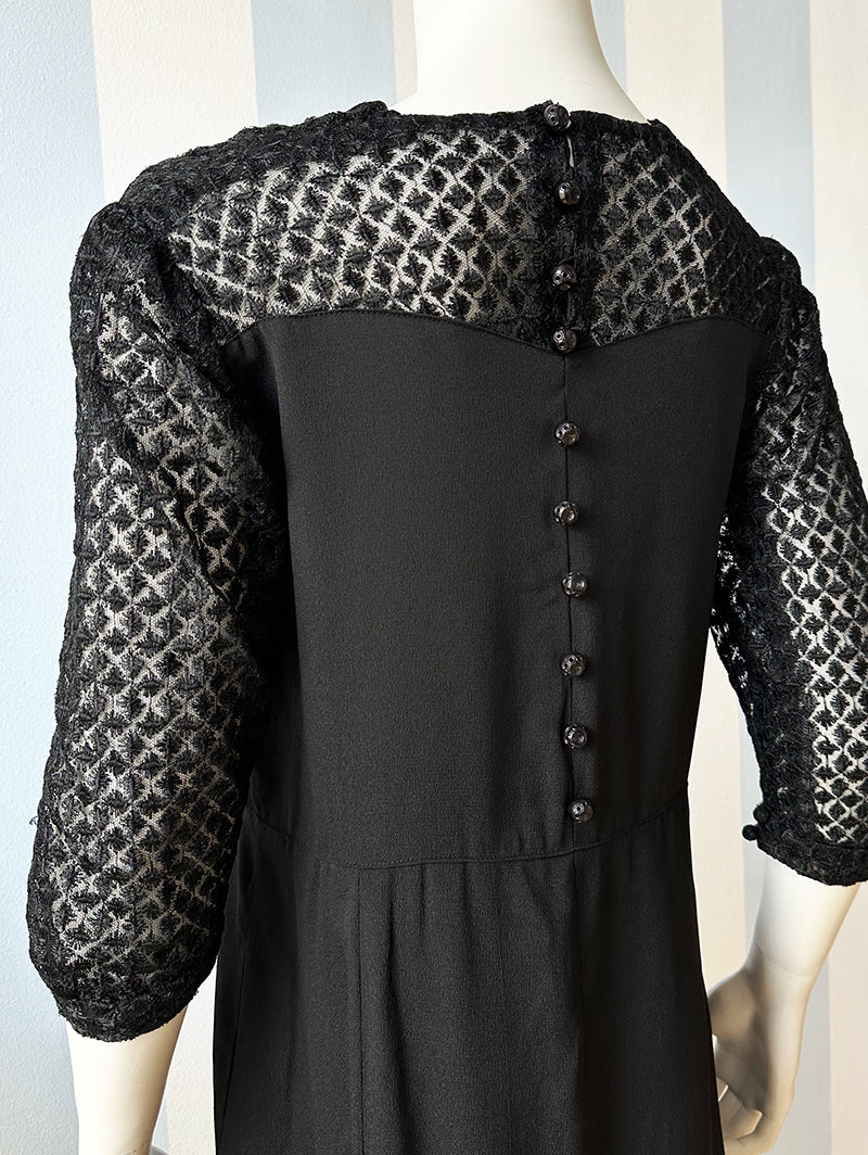 40s zwarte feestjurk