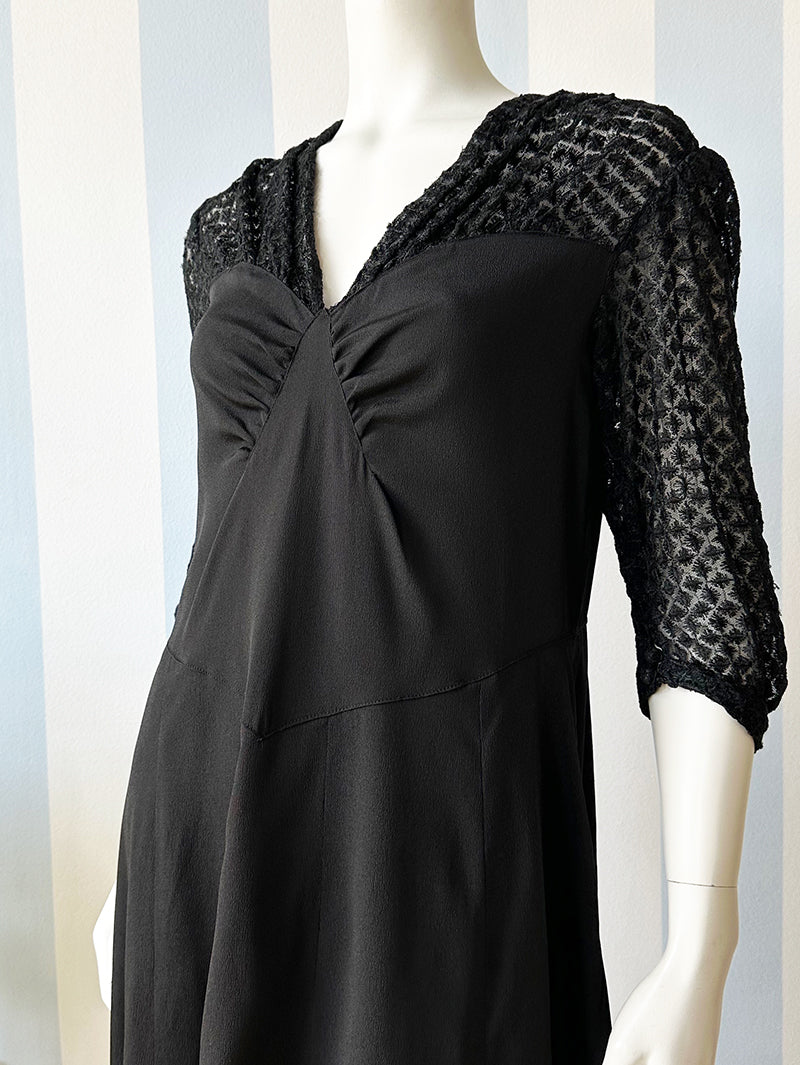 40s zwarte feestjurk