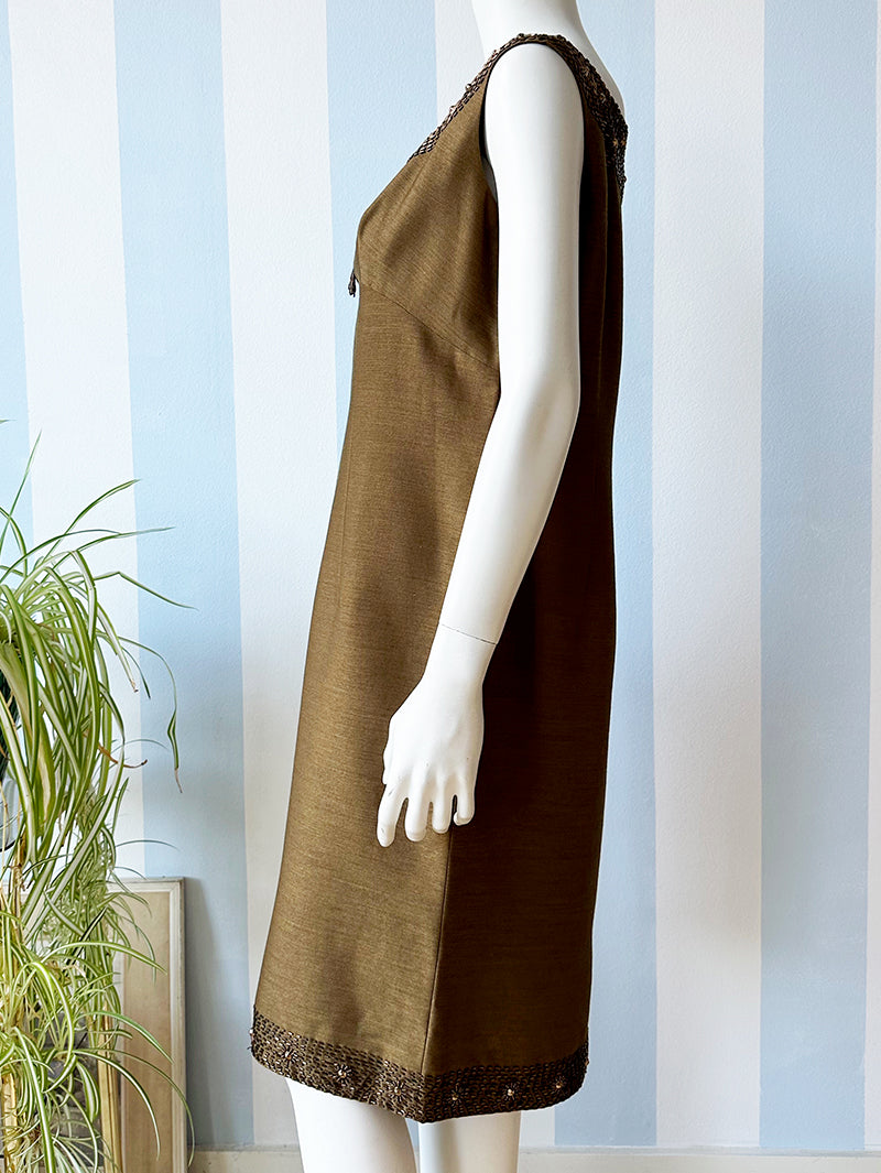 50s gouden wollen feestjurk